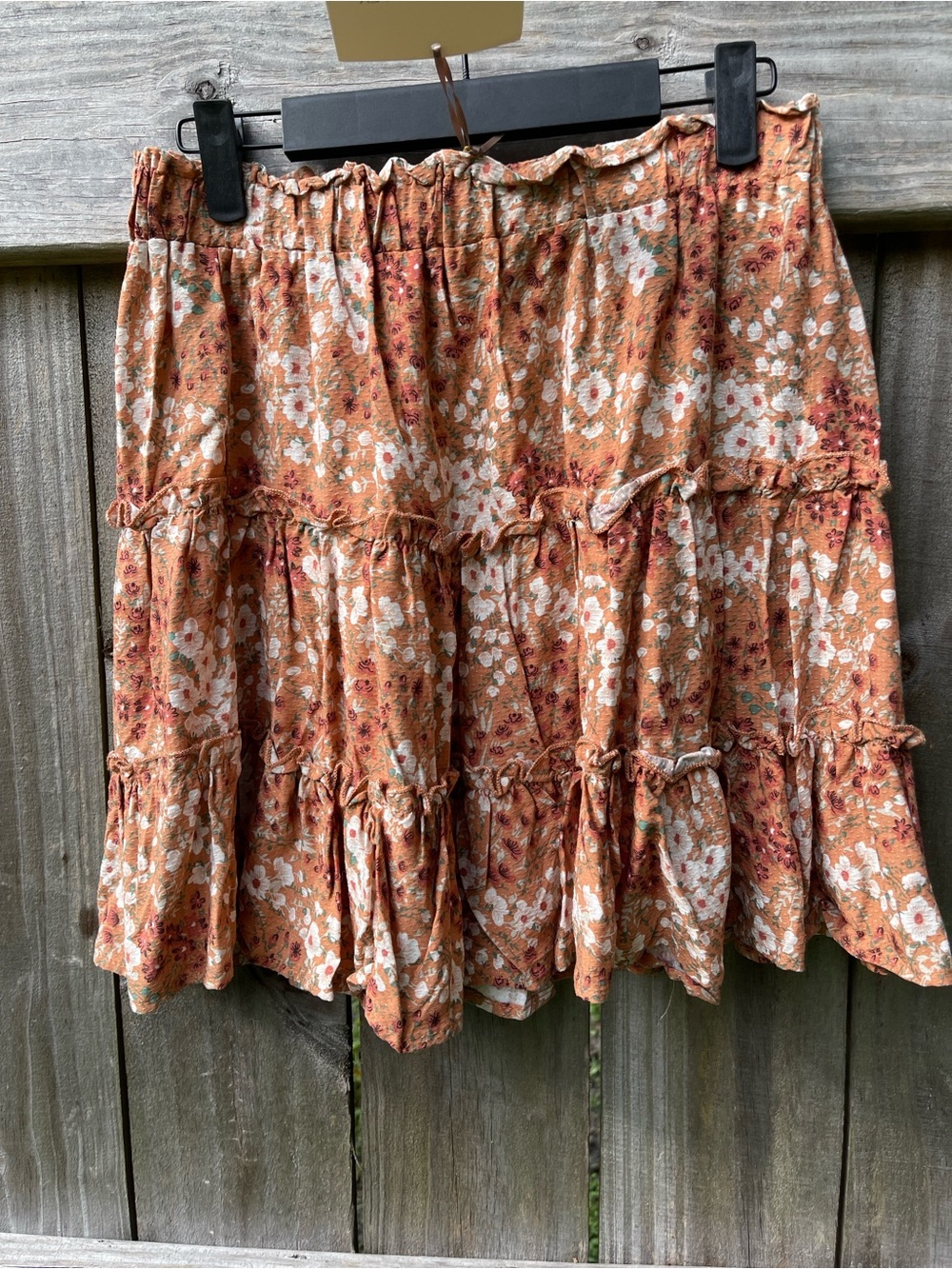 Cynthia Rowley Rust Floral Tiered Skirt Size M NWT - Picture 2 of 7